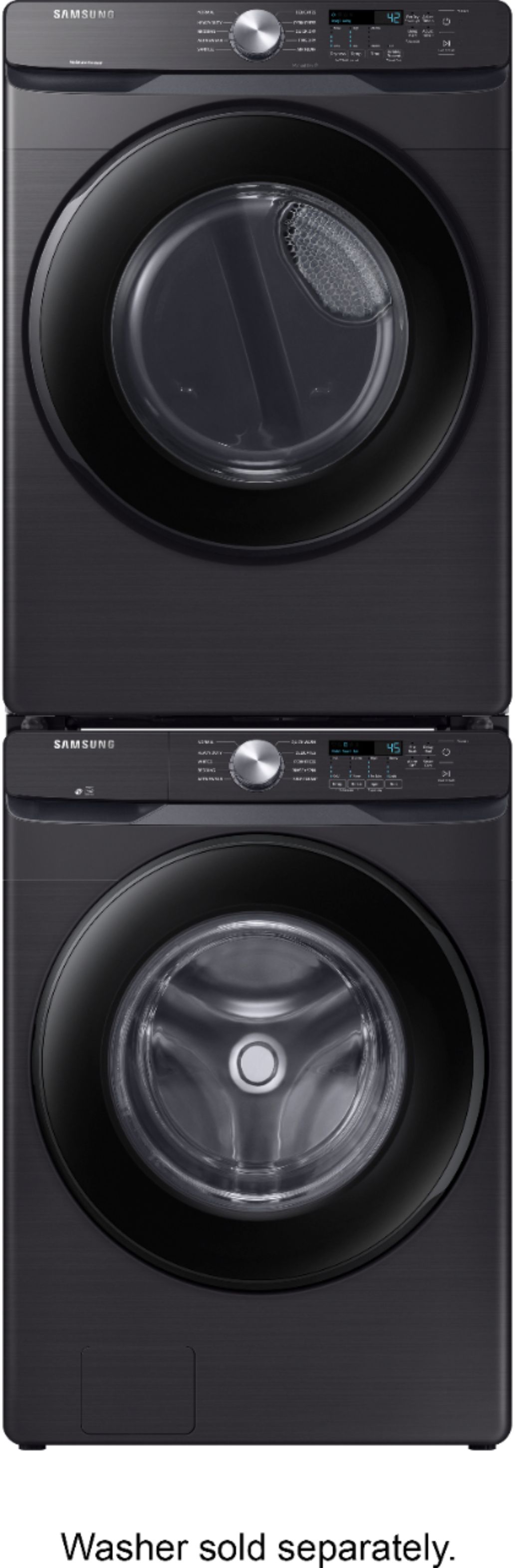 Samsung 7.5 Cu. Ft. Stackable Smart Electric Dryer with Steam and Sensor  Dry Black Stainless Steel DVE45R6300V/A3 - Best Buy