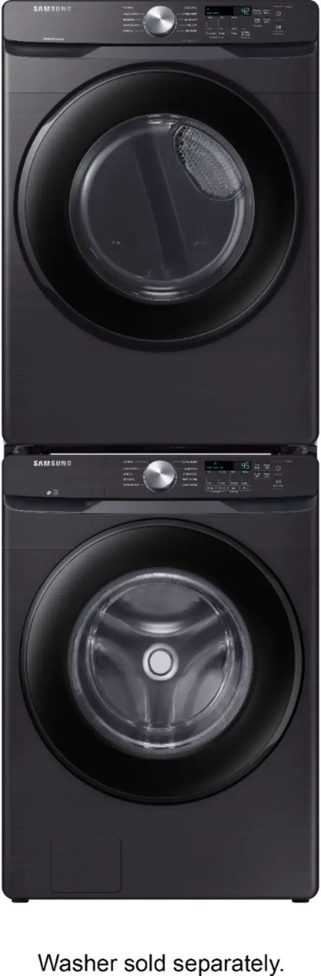 Alt View 13. Samsung - 7.5 Cu. Ft. Stackable Electric Dryer with Sensor Dry - Black Stainless Steel.