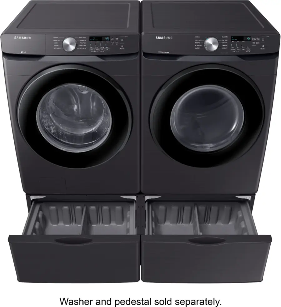 Alt View 15. Samsung - 7.5 Cu. Ft. Stackable Electric Dryer with Sensor Dry - Black Stainless Steel.