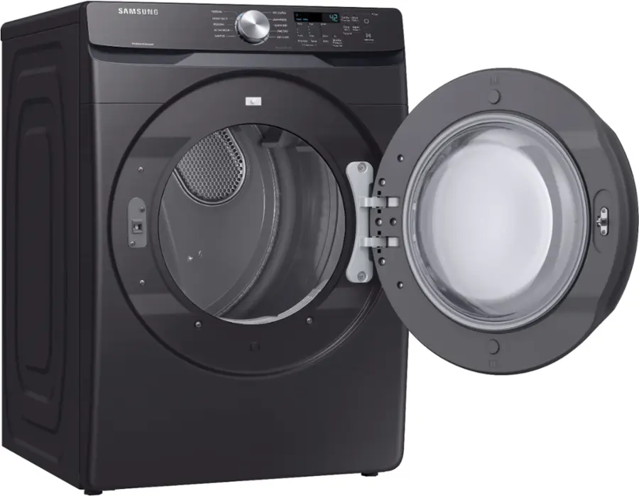 Alt View 16. Samsung - 7.5 Cu. Ft. Stackable Electric Dryer with Sensor Dry - Black Stainless Steel.