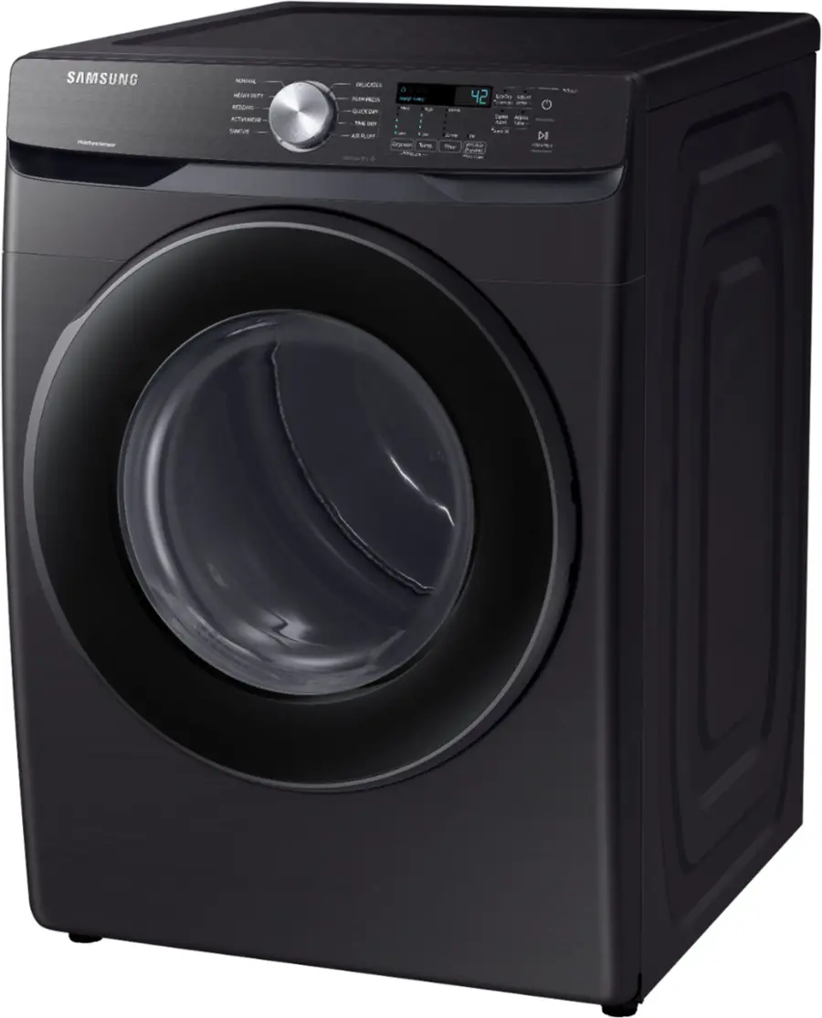 Alt View 19. Samsung - 7.5 Cu. Ft. Stackable Electric Dryer with Sensor Dry - Black Stainless Steel.