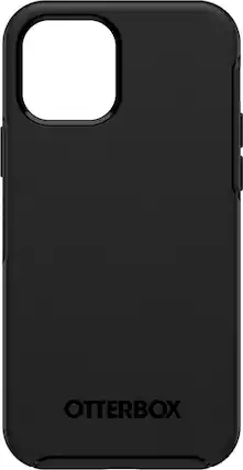 Front. OtterBox - Symmetry Series+ with MagSafe Carrying Case for Apple® iPhone® 12 and iPhone 12 Pro - Black.
