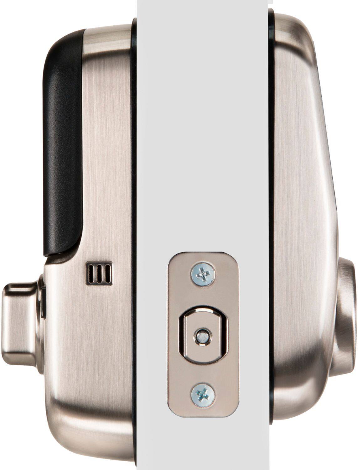 Angle. Yale - Assure Replacement Deadbolt with Touch Screen/Key Access - Satin Nickel.