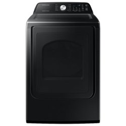 Samsung - 7.4 cu. ft. Large Capacity 10-Cycle  Electric Dryer with Sensor Dry - Brushed Black - Front_Zoom