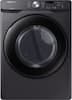 Front. Samsung - 7.5 Cu. Ft. Stackable Gas Dryer with Sensor Dry - Black Stainless Steel.