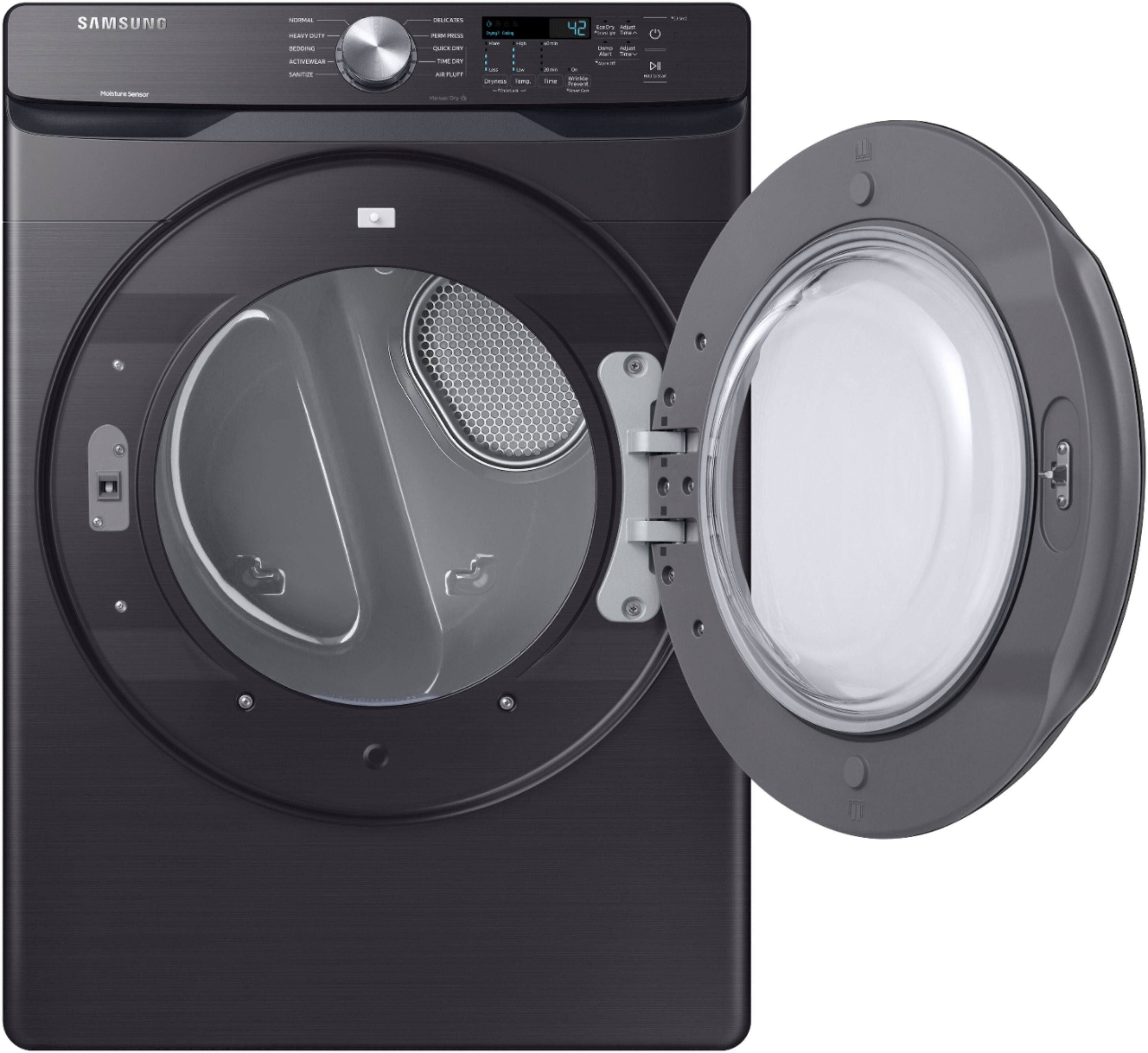 Alt View 12. Samsung - 7.5 Cu. Ft. Stackable Gas Dryer with Sensor Dry - Black Stainless Steel.