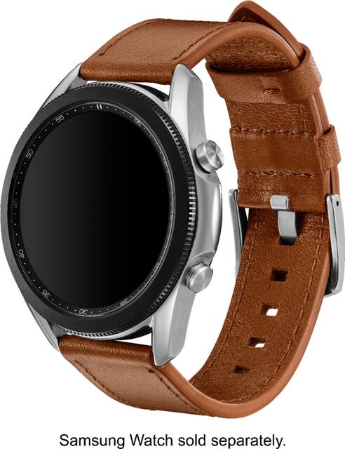 Platinum Leather Watch Band For Samsung Galaxy Watch 46 Mm And Galaxy Watch3 45 Mm Copper Pt Sgwa22cs Best Buy