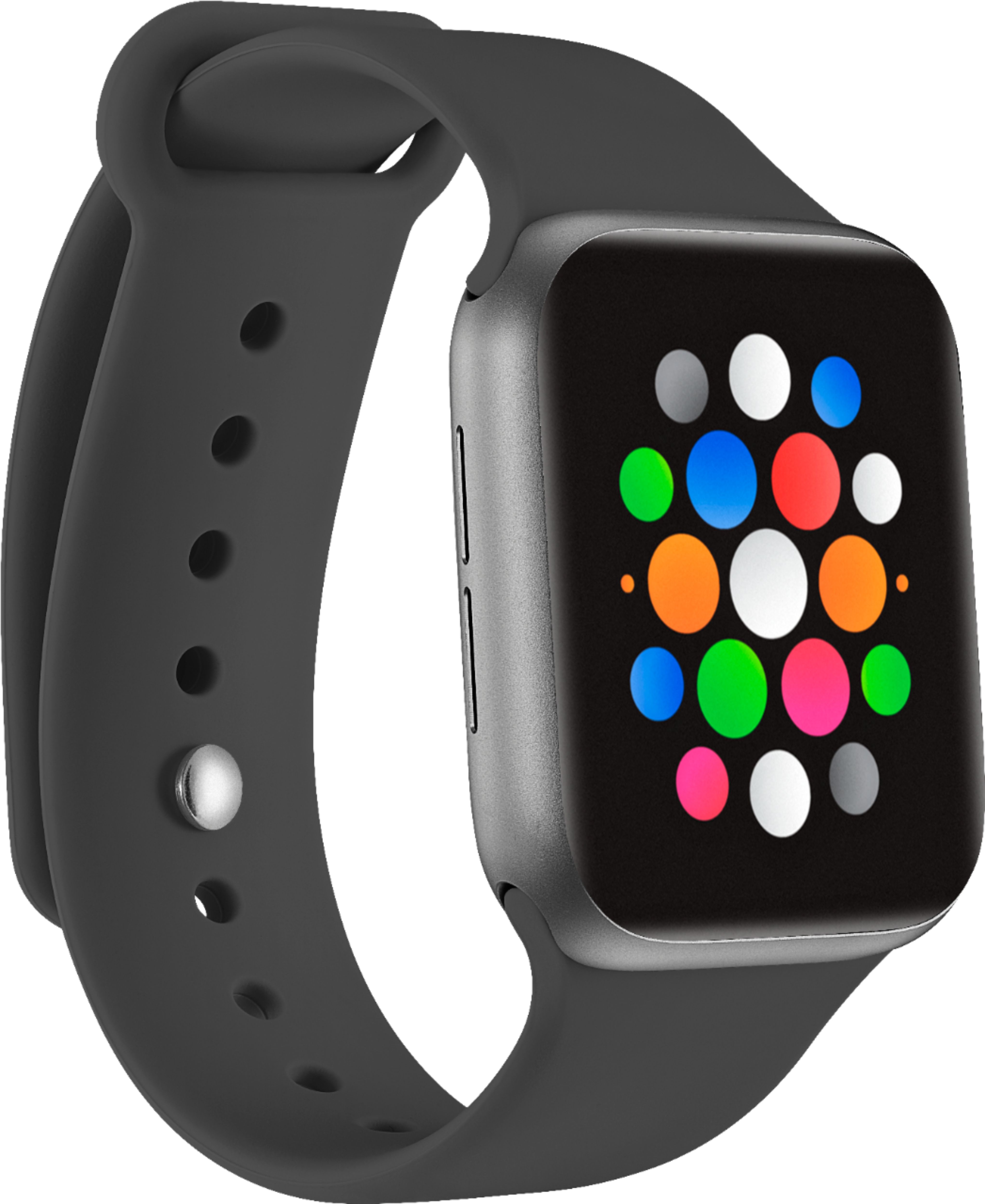 Angle View: Modal™ - Silicone Band for Apple Watch 38mm, 40mm, 41mm and Apple Watch Series 8 41mm - Dark gray