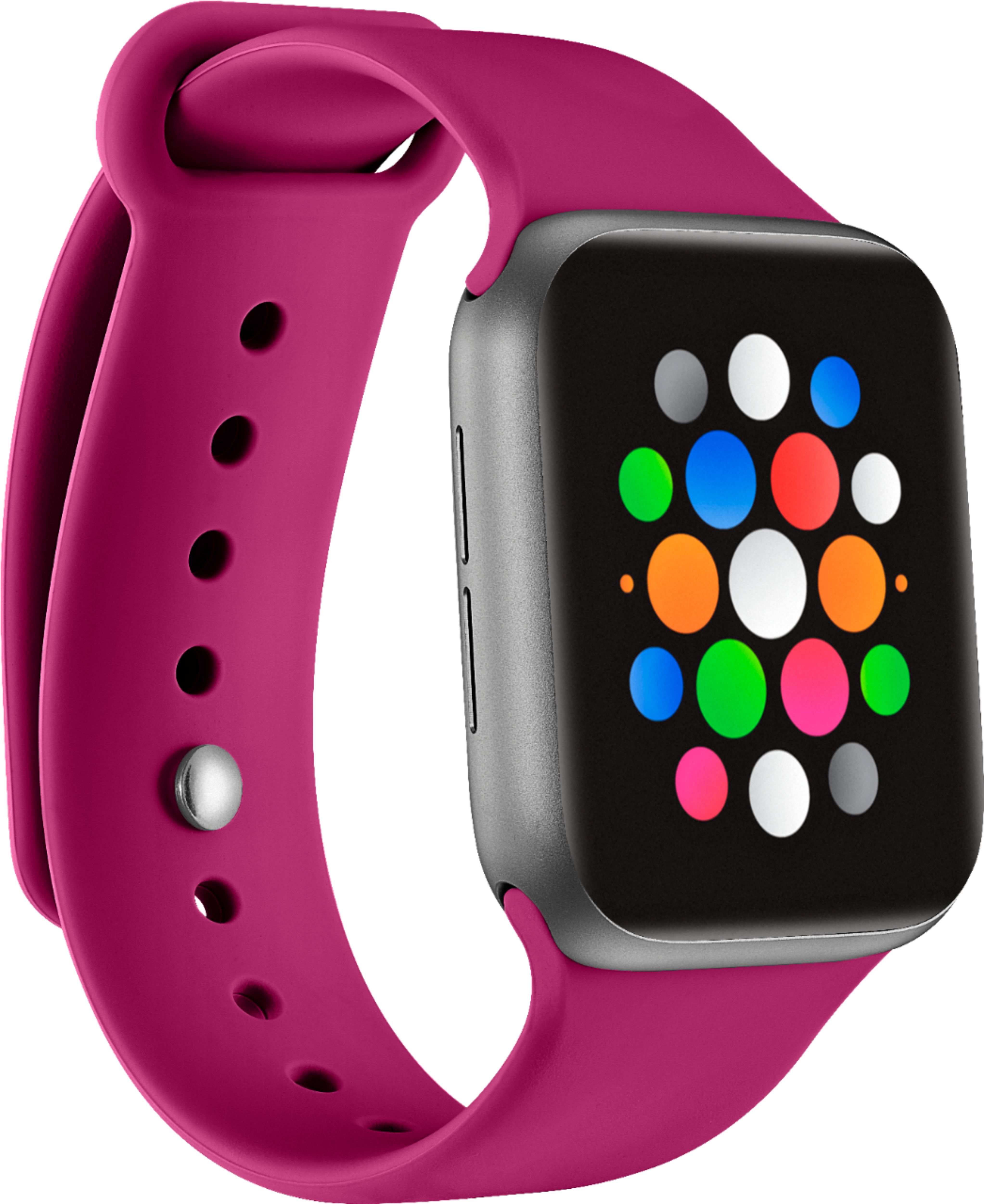 Angle View: Modal™ - Silicone Watch Band for Apple Watch 38mm, 40 mm and 41mm - Pink