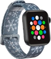 Modal™ - Woven Nylon Watch Band for Apple Watch 38mm, 40mm, 41mm and Apple Watch Series 8 41mm - Gray/Snowflakes - Angle_Zoom