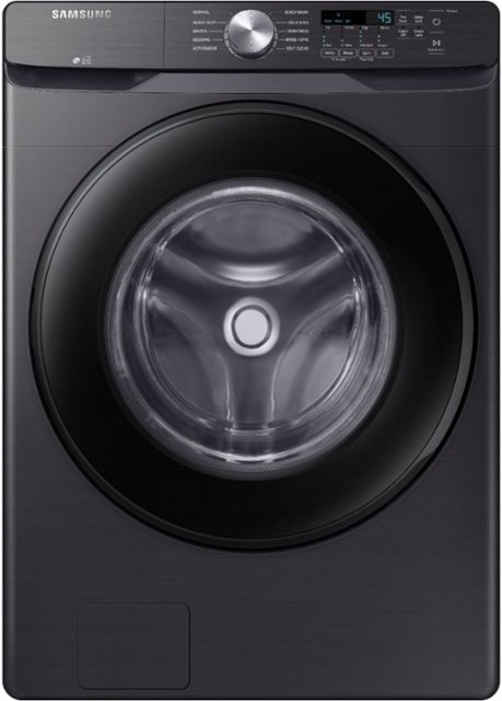 Front Zoom. Samsung - 4.5 Cu. Ft. High Efficiency Stackable Smart Front Load Washer with Vibration Reduction Technology+ - Black Stainless Steel.