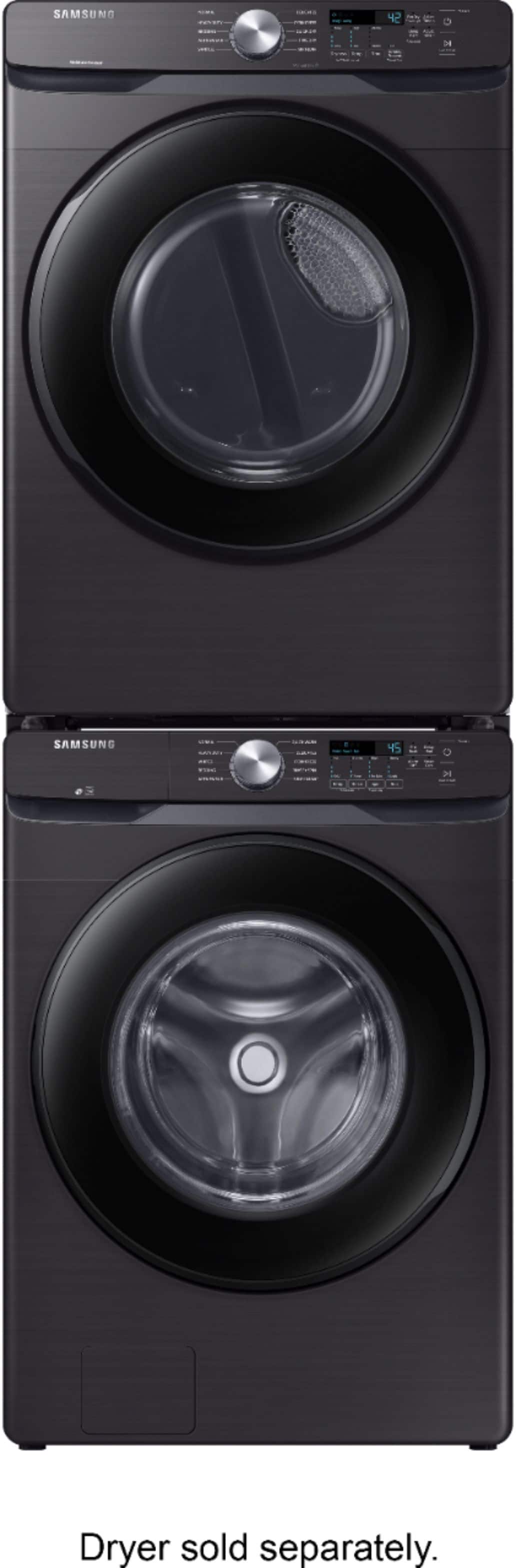 Alt View 13. Samsung - 4.5 Cu. Ft. High Efficiency Stackable Smart Front Load Washer with Vibration Reduction Technology+ - Black Stainless Steel.