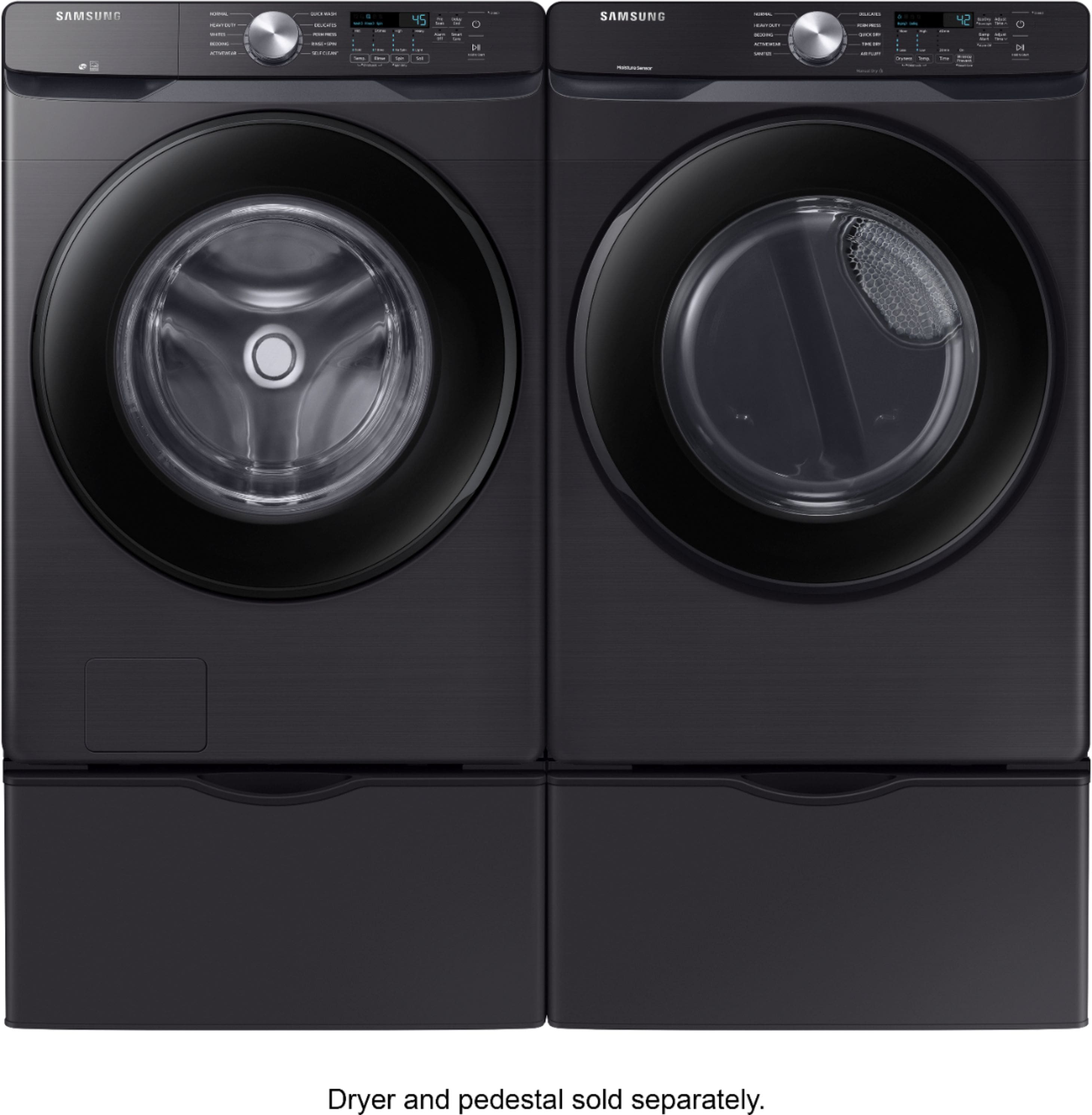 Alt View 14. Samsung - 4.5 Cu. Ft. High Efficiency Stackable Smart Front Load Washer with Vibration Reduction Technology+ - Black Stainless Steel.