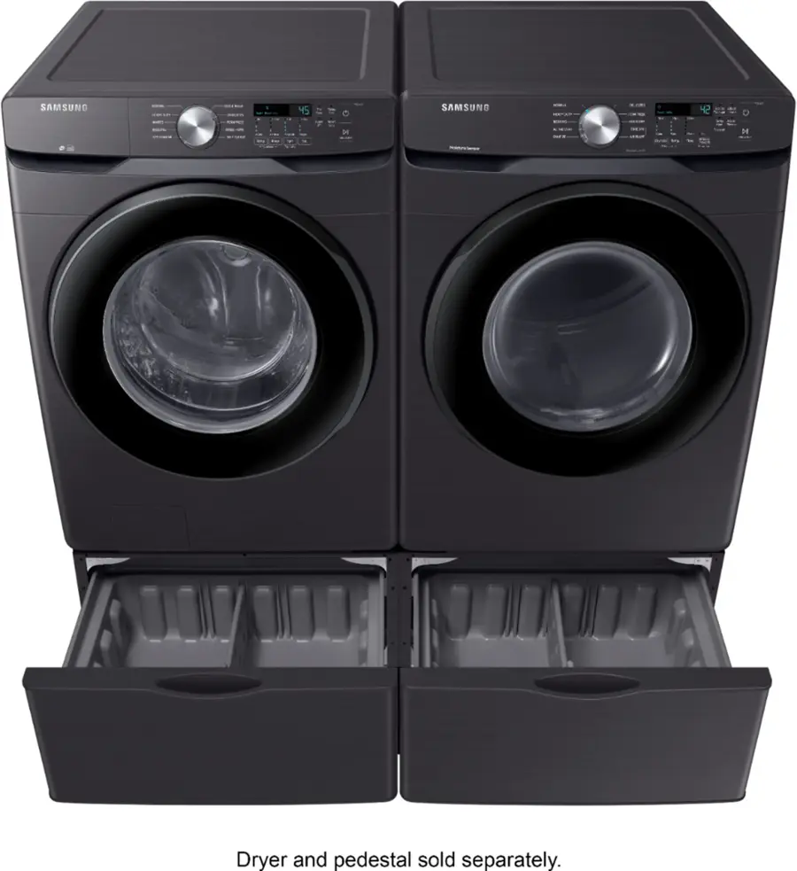 Alt View 16. Samsung - 4.5 Cu. Ft. High Efficiency Stackable Smart Front Load Washer with Vibration Reduction Technology+ - Black Stainless Steel.