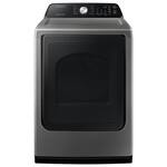 Samsung - 7.4 Cu. Ft. Electric Dryer with 10 Cycles and Sensor Dry - Platinum - Front_Standard