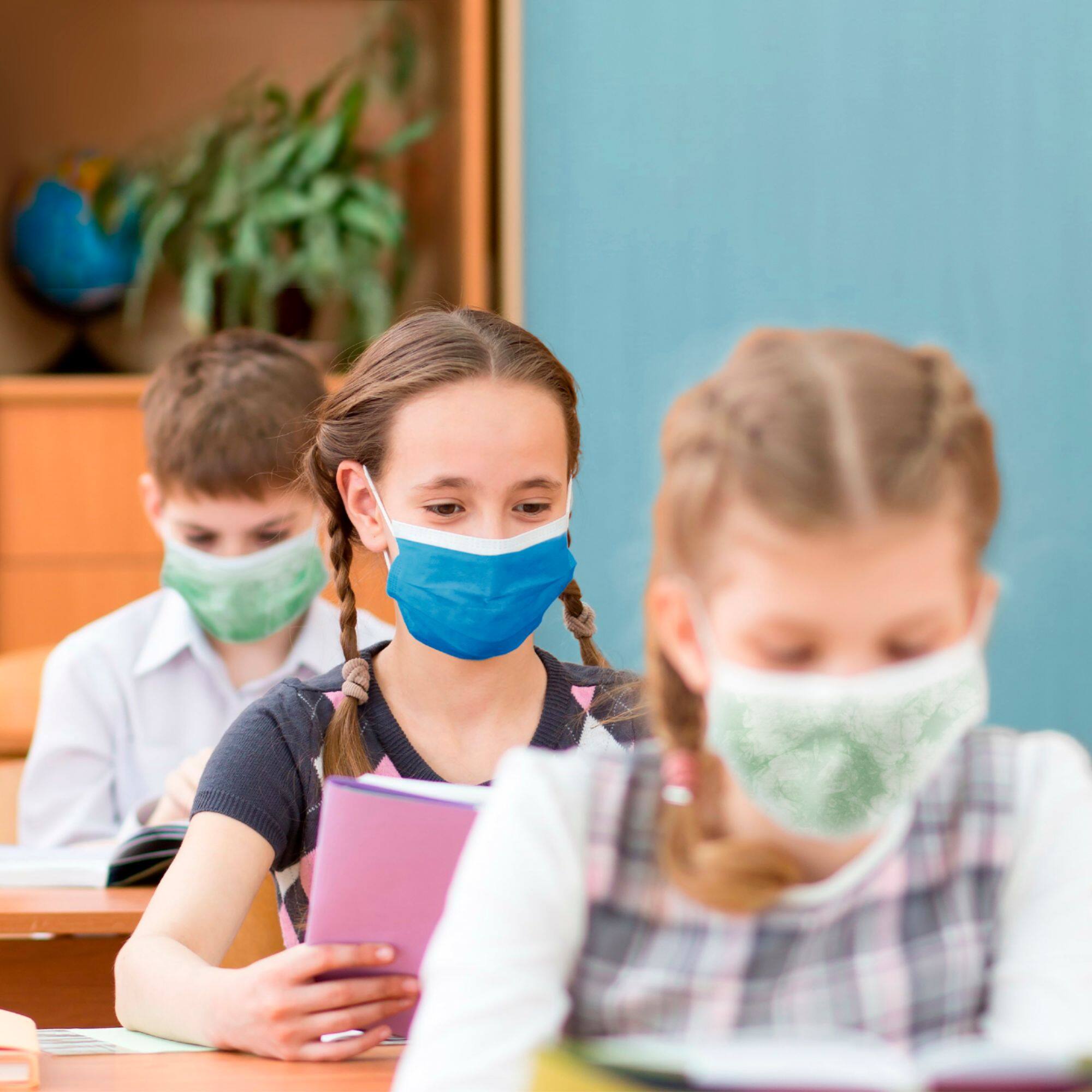 Alt View 12. FLTR - Kid's General Use Face Masks 10-Pack - Blue.