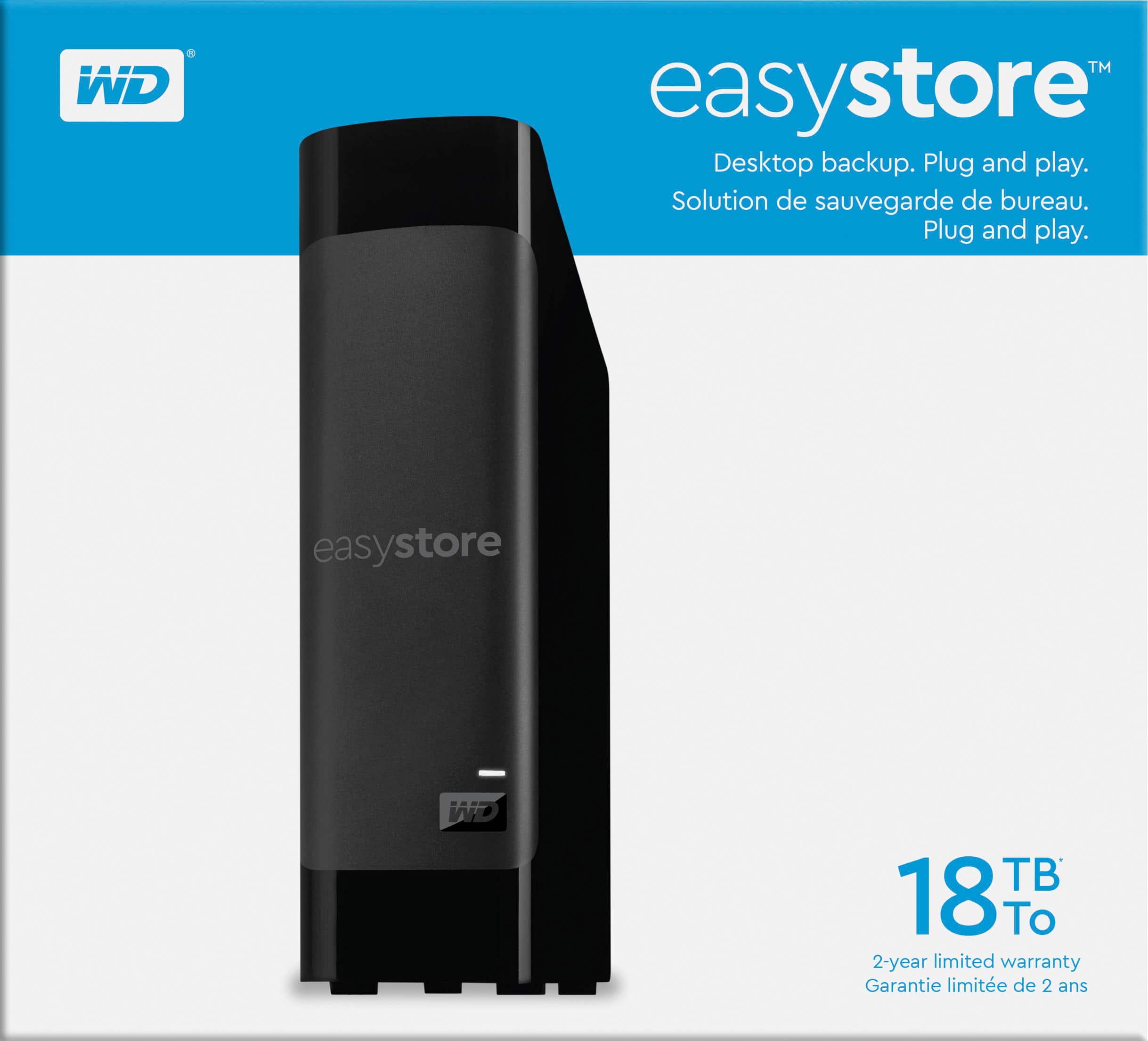Alt View 14. WD - easystore 18TB External USB 3.0 Hard Drive - Black.