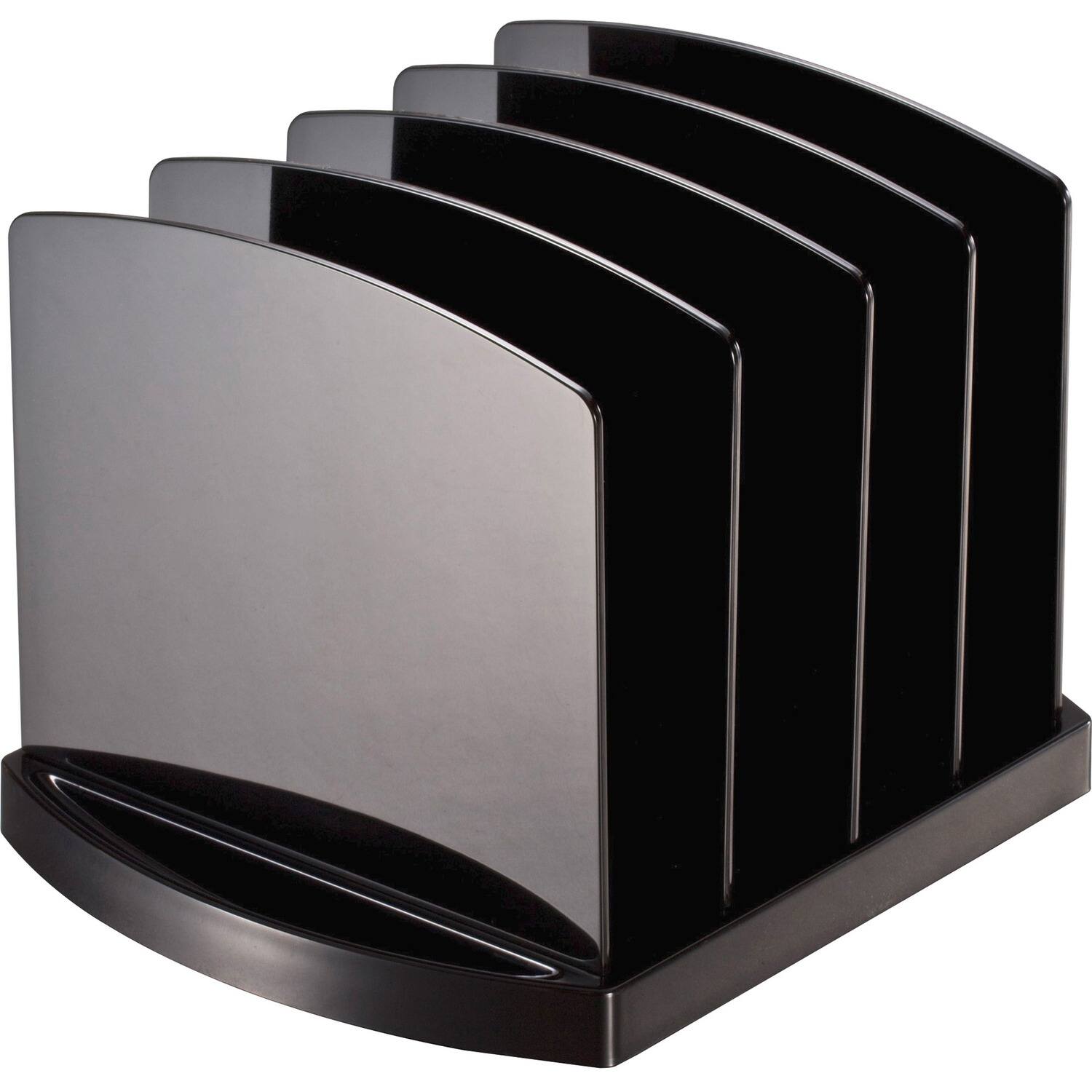 Front. Officemate - Officemate 2200 Series Standard File Sorter 4 Compartment 6.80" x 9.38" x 8" Desktop Non skid Base Black Plastic - Black.