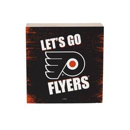 Evergreen Enterprises - Philadelphia Flyers 6" Square Fan Chant Wood Block Shelf Sign - Multicolor