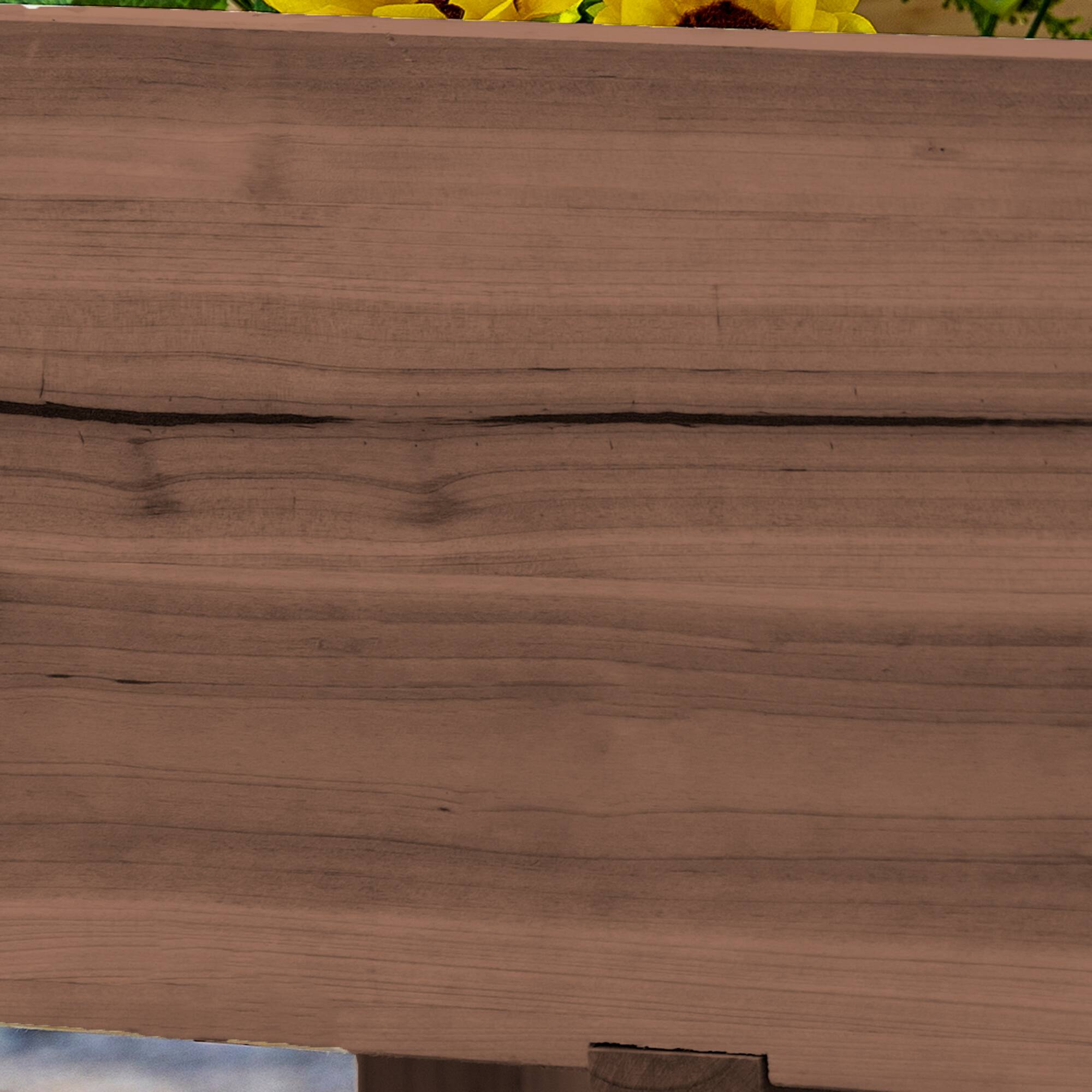 Alt View 7. Outsunny - Raised Garden Bed with 3 Planter Box, Elevated Wooden Plant Stand with Drainage Holes, for Vegetables - Coffee.