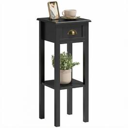 Homcom - Side Table with Drawer and Shelf - Black