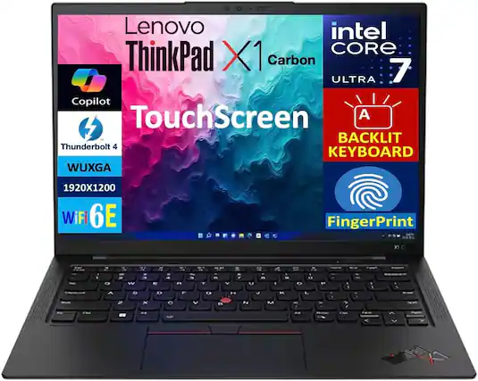 Lenovo ThinkPad X1 Carbon
Intel Core 7 Ultra
TouchScreen
Thunderbolt 4
WUXGA 1920x1200
WiFi 6E
Fingerprint
Backlit Keyboard