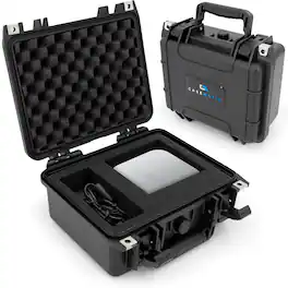CASEMATIX - Waterproof Hard Shell Travel Case for Apple Mac mini M4 Desktop & Intel NUC Mini PC w/ Foam, Padlock Rings – Case Only - Black