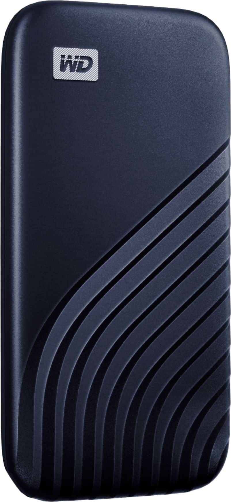 Left. WD - My Passport 1TB External USB Type-C Portable SSD - Blue.