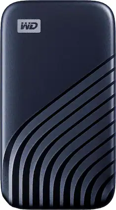 Front. WD - My Passport 1TB External USB Type-C Portable SSD - Blue.