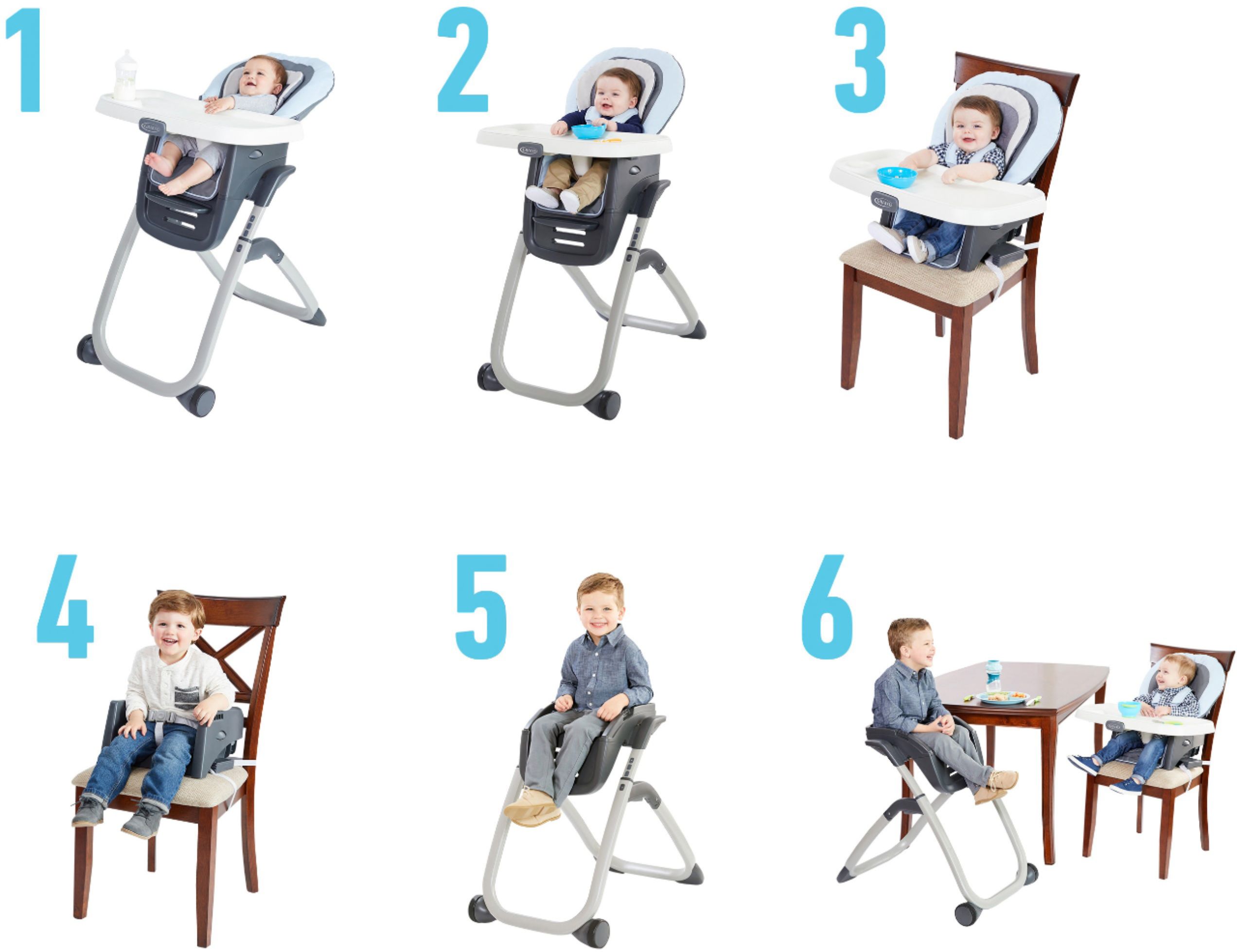 Angle View: Graco DuoDiner DLX 6-in-1 Convertible High Chair