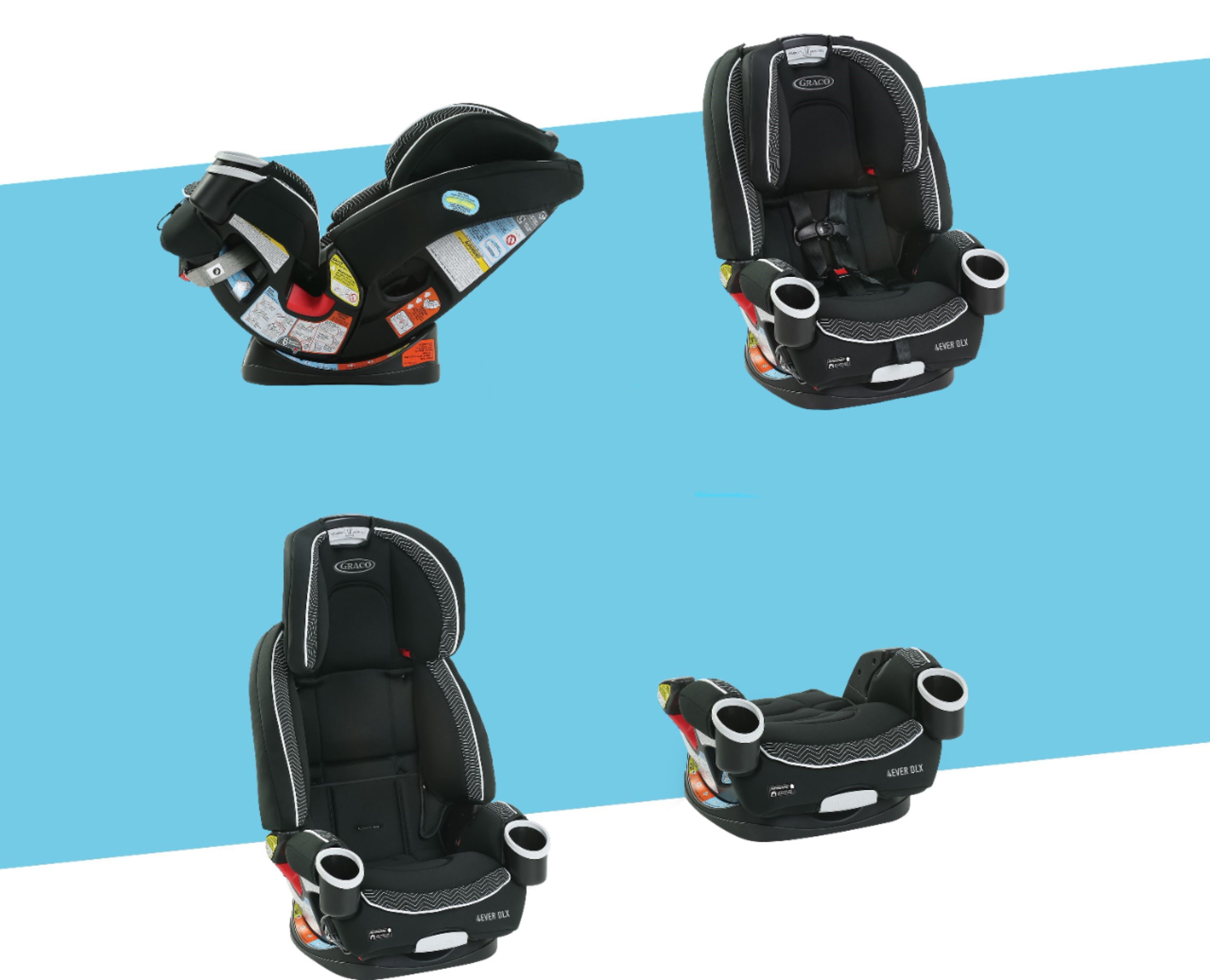 Angle View: Graco - 4Ever® DLX 4-in-1 Car Seat - Zagg
