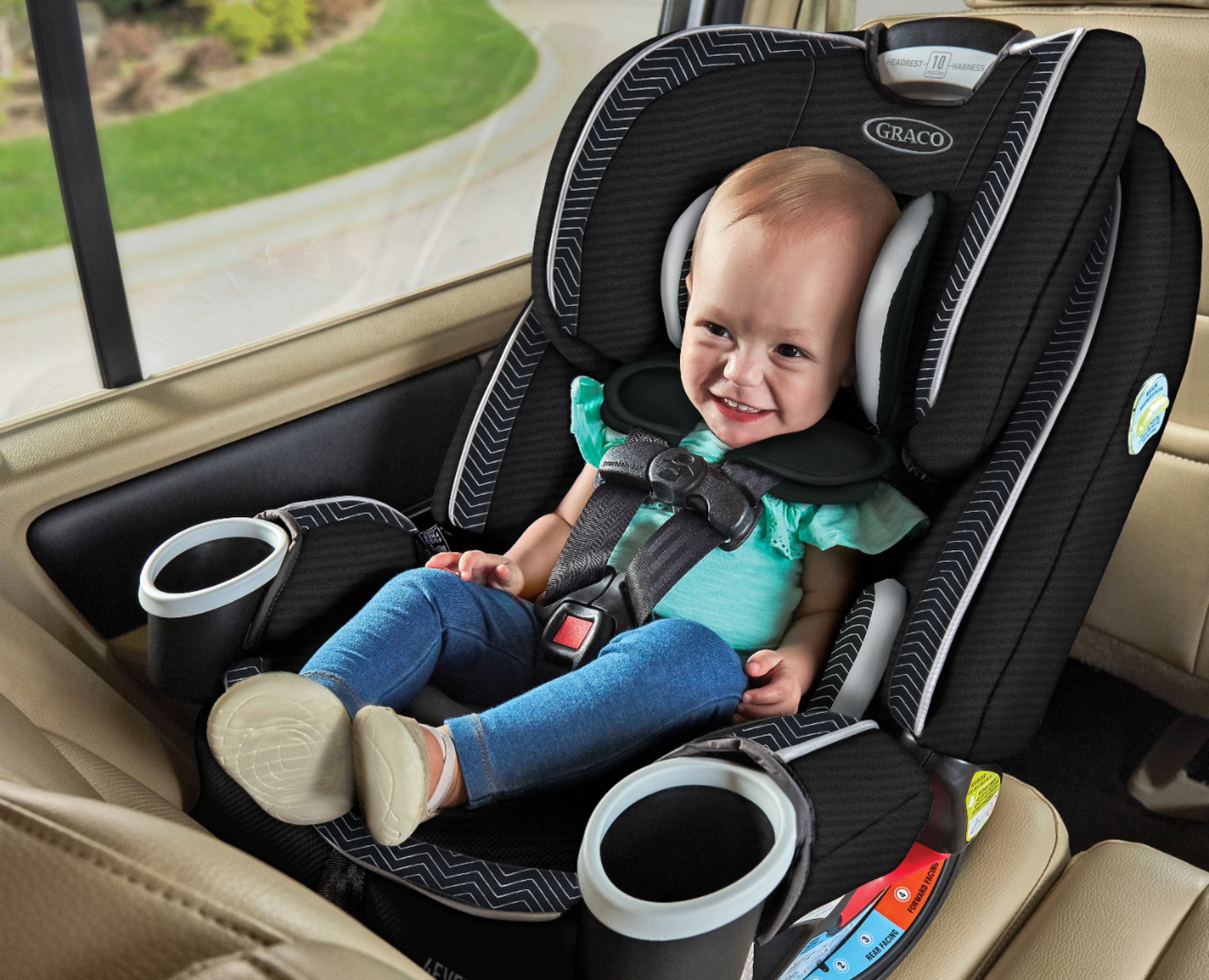 Left View: Graco - 4Ever® DLX 4-in-1 Car Seat - Zagg