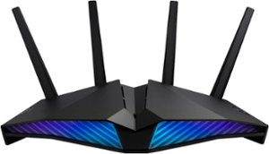 ASUS - RT-AX82U AX5400 Dual-Band WiFi 6 Gaming Router with Life time internet Security - Black - Front_Zoom