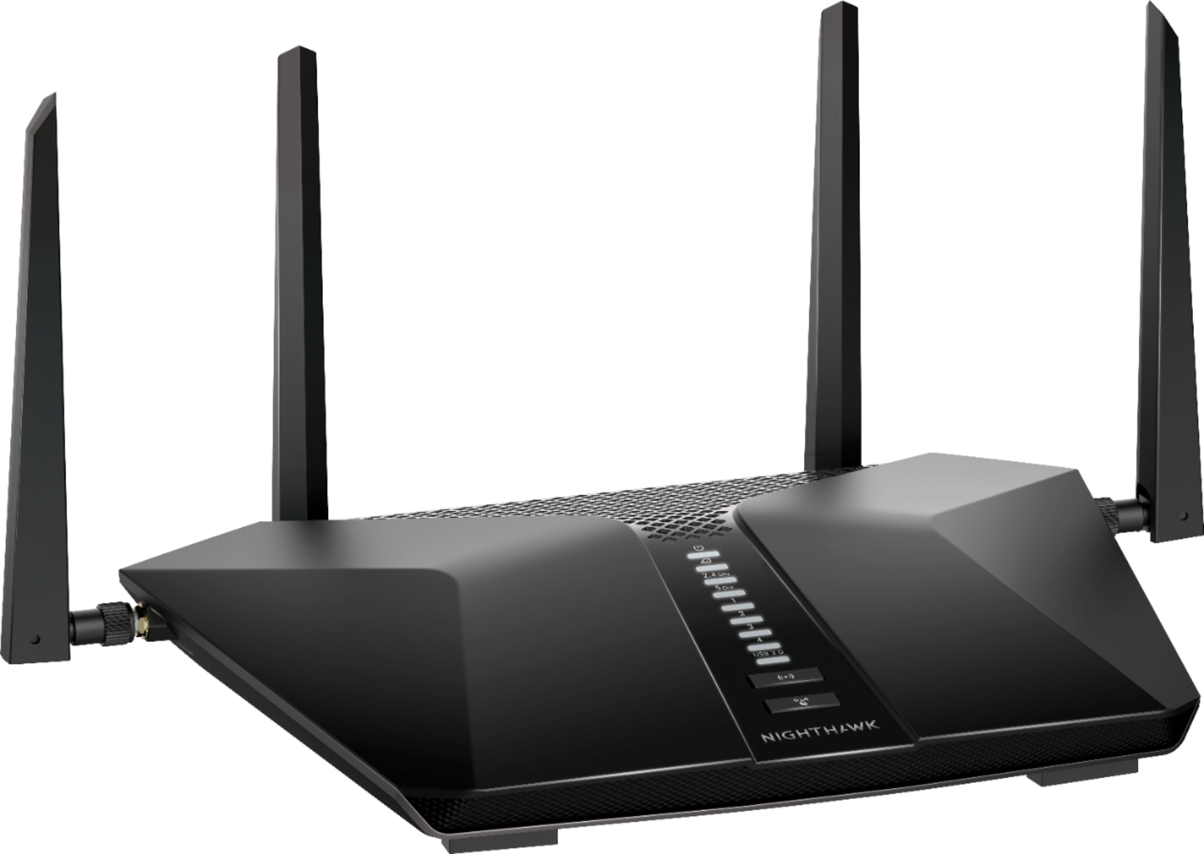 Front. NETGEAR - Nighthawk AX5200 WiFi 6 Router - Black.