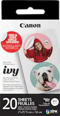 Angle. Canon - ZINK Pre-Cut Circle Sticker Paper Pack - White.