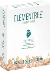 Front. Elementree - Sustainable Printer Paper For Everyday Printing and Copying, 8.5 x 11 20lb/ 75gsm 500 Sheets Per Ream (00918) - White.