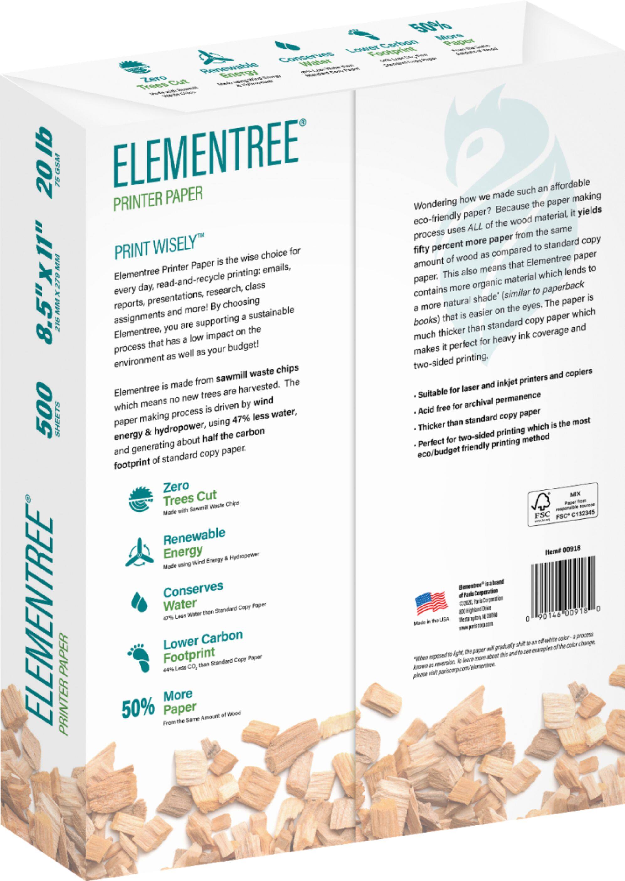 Alt View 11. Elementree - Sustainable Printer Paper For Everyday Printing and Copying, 8.5 x 11 20lb/ 75gsm 500 Sheets Per Ream (00918) - White.