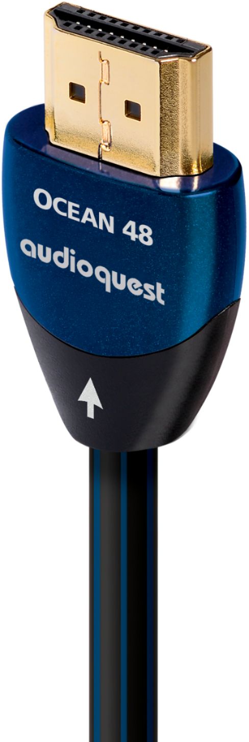 Left View: AudioQuest - Ocean 10' 4K-8K-10K 48Gbps In-wall HDMI Cable - Blue/Black