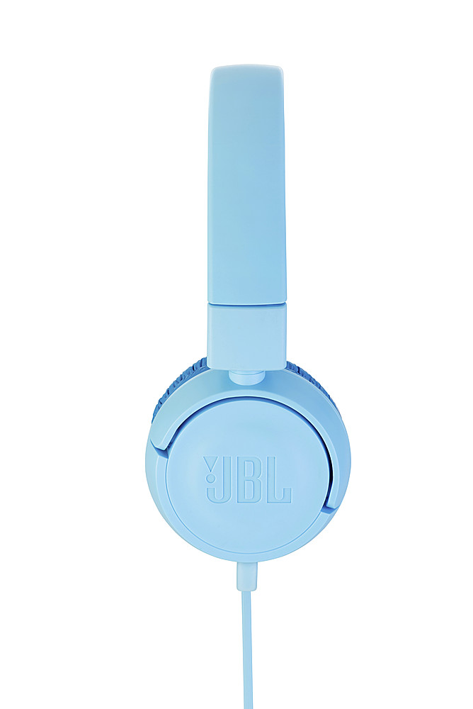 Left View: BuddyPhones - Travel Wired On-Ear Headphones - Blue