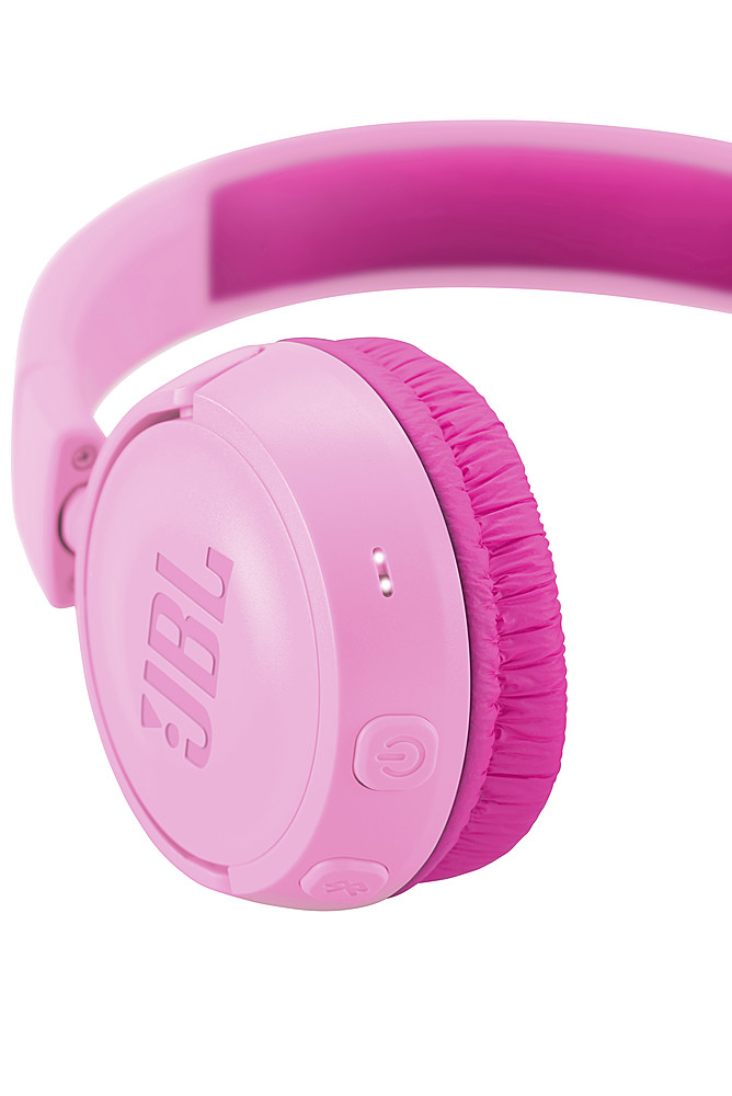 Left View: JBL - Kids On-Ear Wireless Headphones - Pink