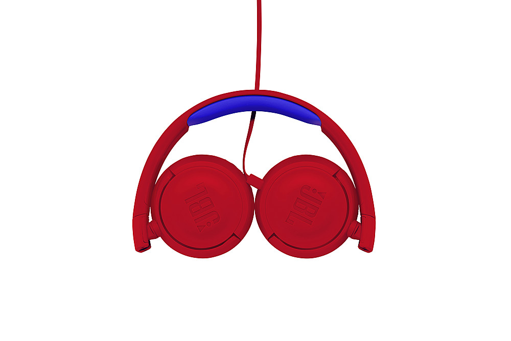 Left View: JBL - Kids On-Ear Wired Headphones - Red
