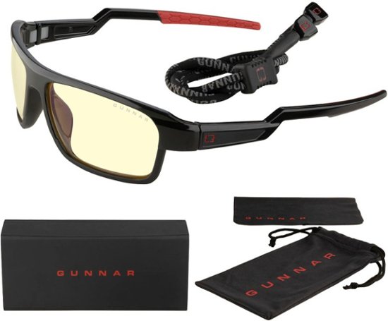 Front Zoom. GUNNAR Gaming Glasses - Lightning Bolt 360, Edition - GUNNAR - Onyx/ Amber.