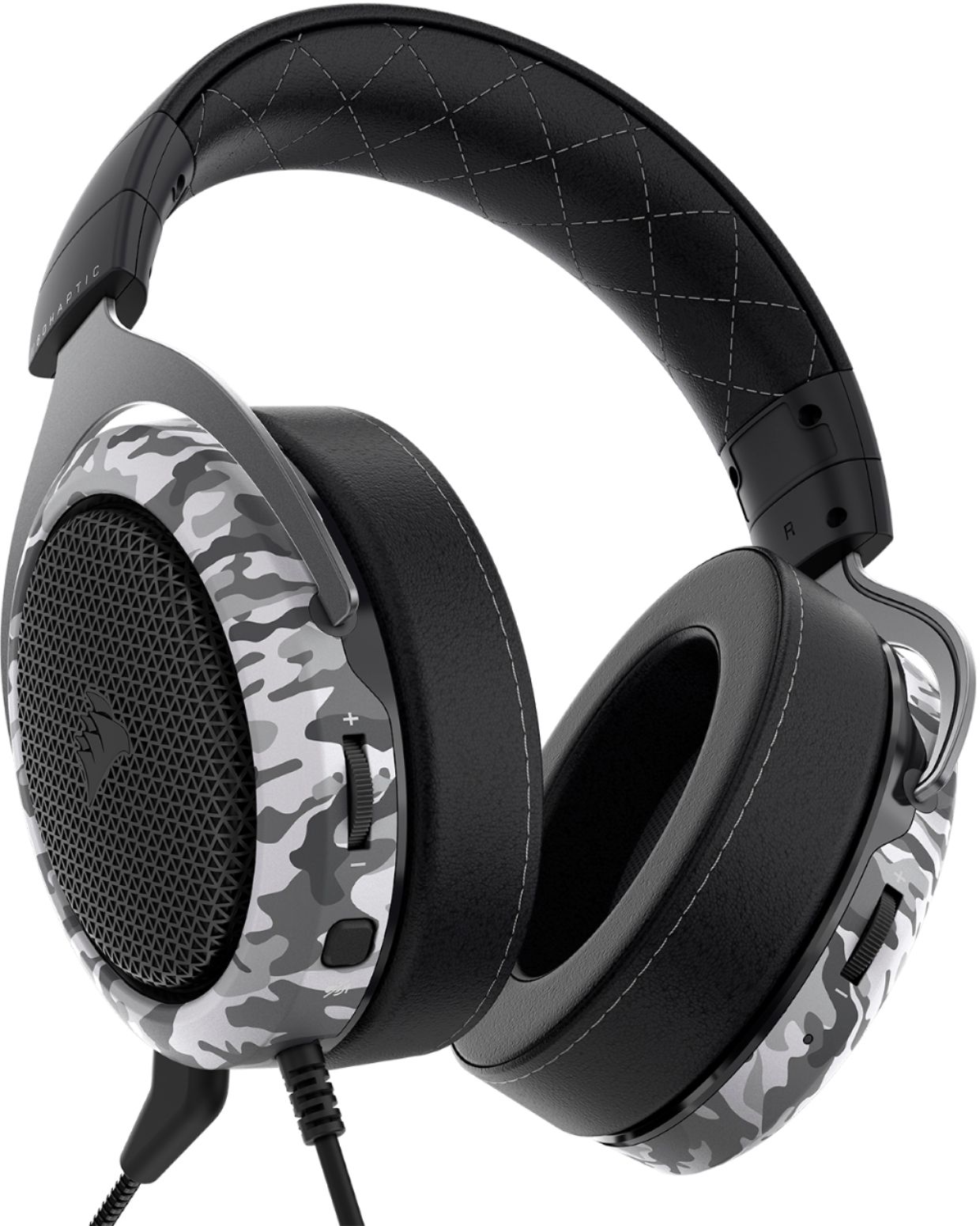 Jurassic Park Sovesal Erobrer Best Buy: CORSAIR HS60 HAPTIC Stereo Gaming Headset for PC with Haptic Bass  Black and White Camo CA-9011225-NA