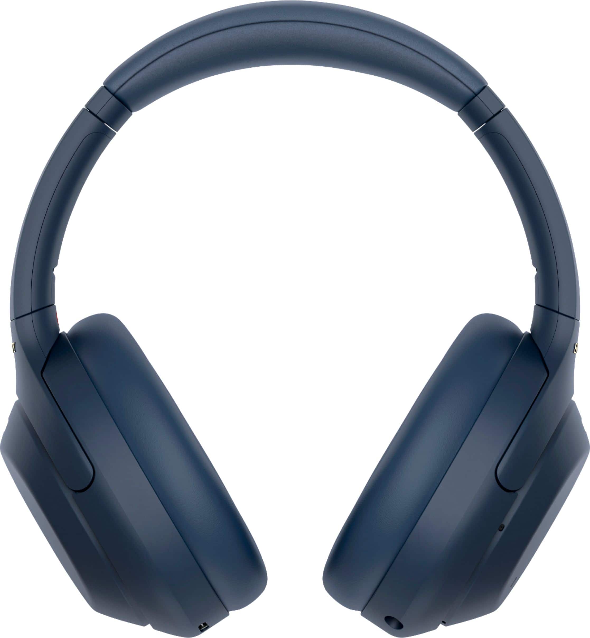 Angle. Sony - WH1000XM4 Wireless Noise-Cancelling Over-the-Ear Headphones - Midnight Blue.