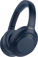 Sony - WH1000XM4 Wireless Noise-Cancelling Over-the-Ear Headphones - Midnight Blue - Front_Zoom