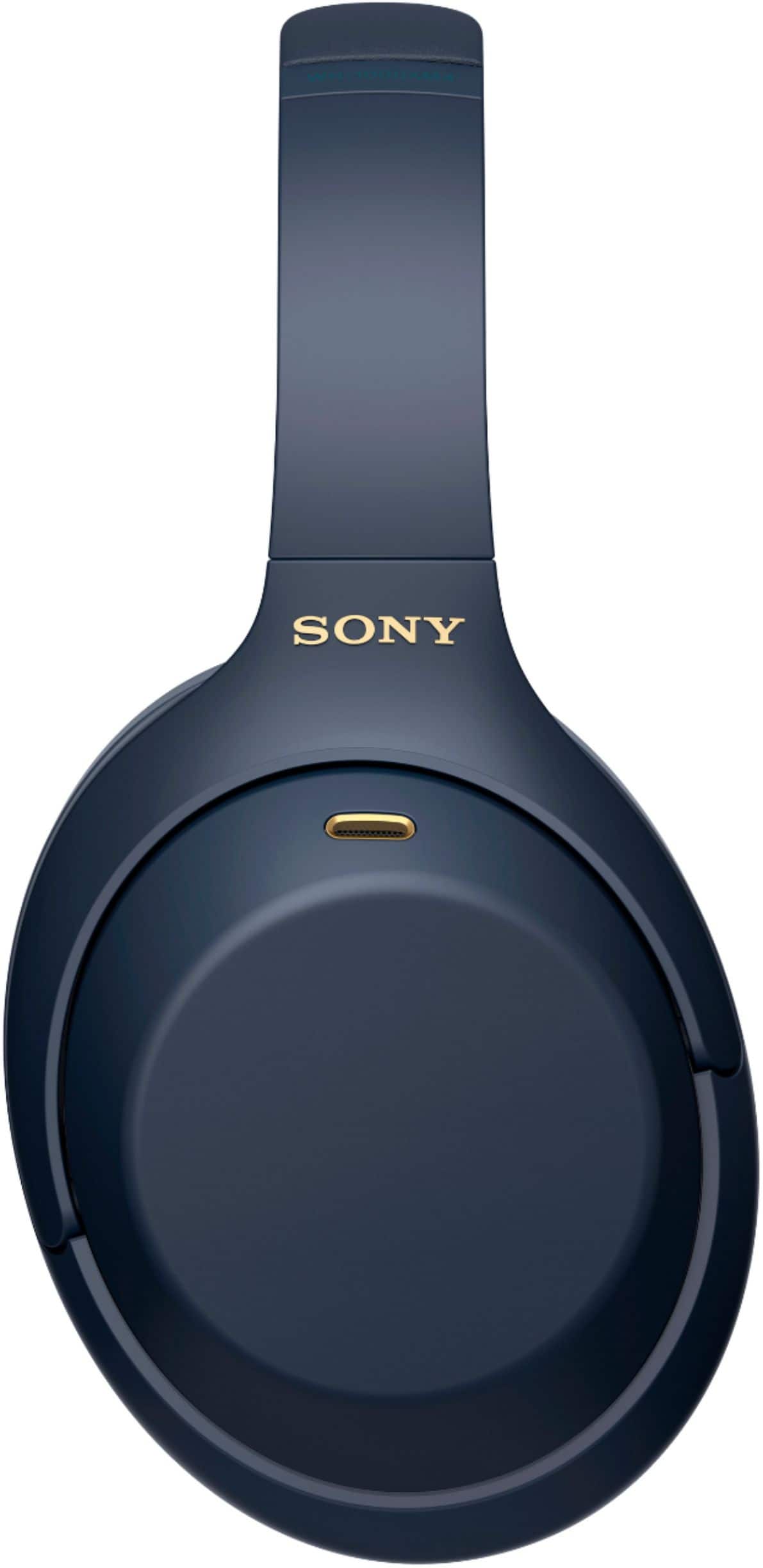 Alt View 11. Sony - WH1000XM4 Wireless Noise-Cancelling Over-the-Ear Headphones - Midnight Blue.