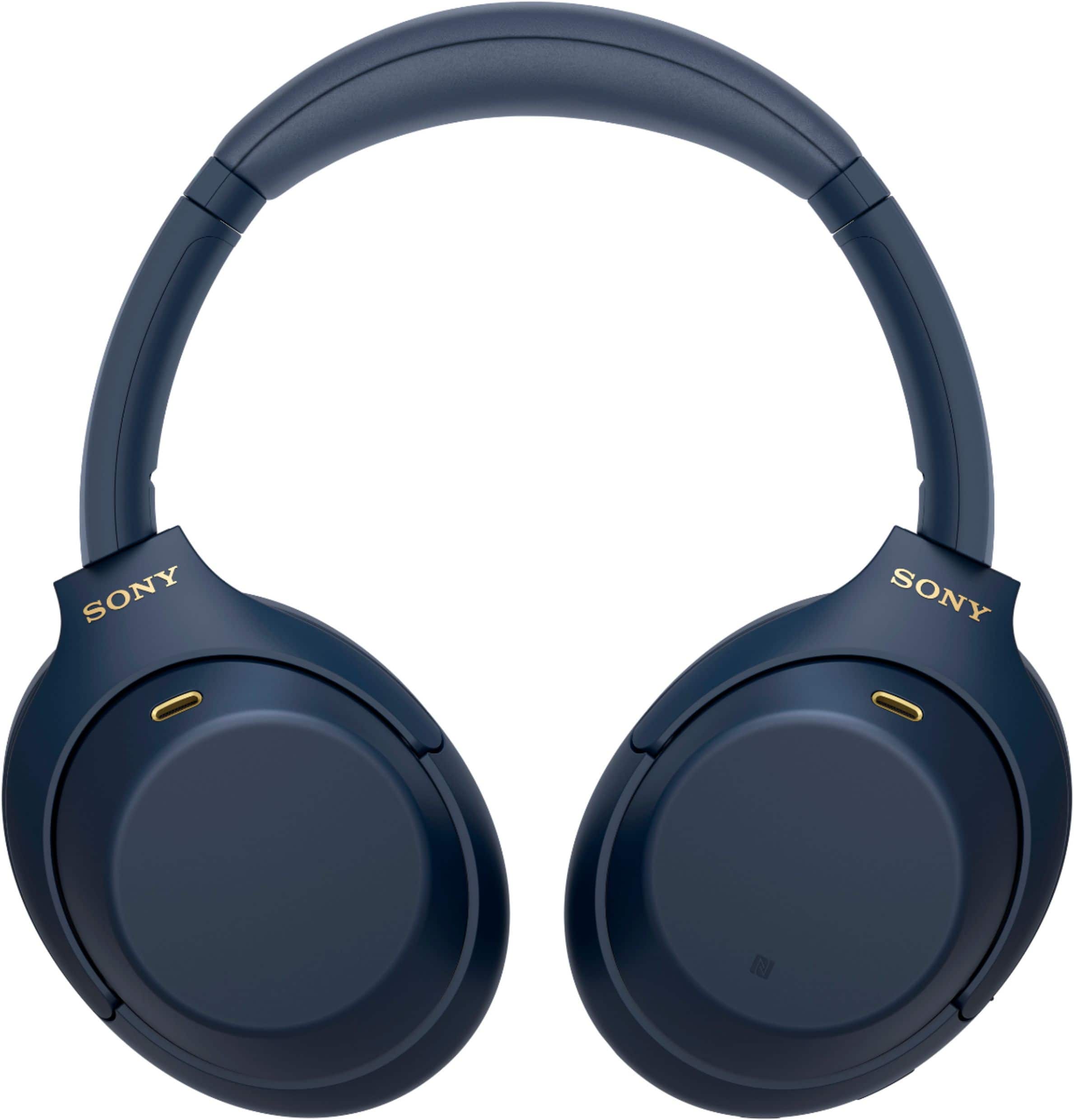 Alt View 16. Sony - WH1000XM4 Wireless Noise-Cancelling Over-the-Ear Headphones - Midnight Blue.