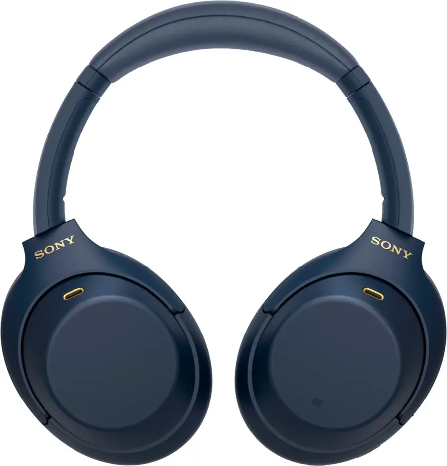 Alt View 16. Sony - WH1000XM4 Wireless Noise-Cancelling Over-the-Ear Headphones - Midnight Blue.
