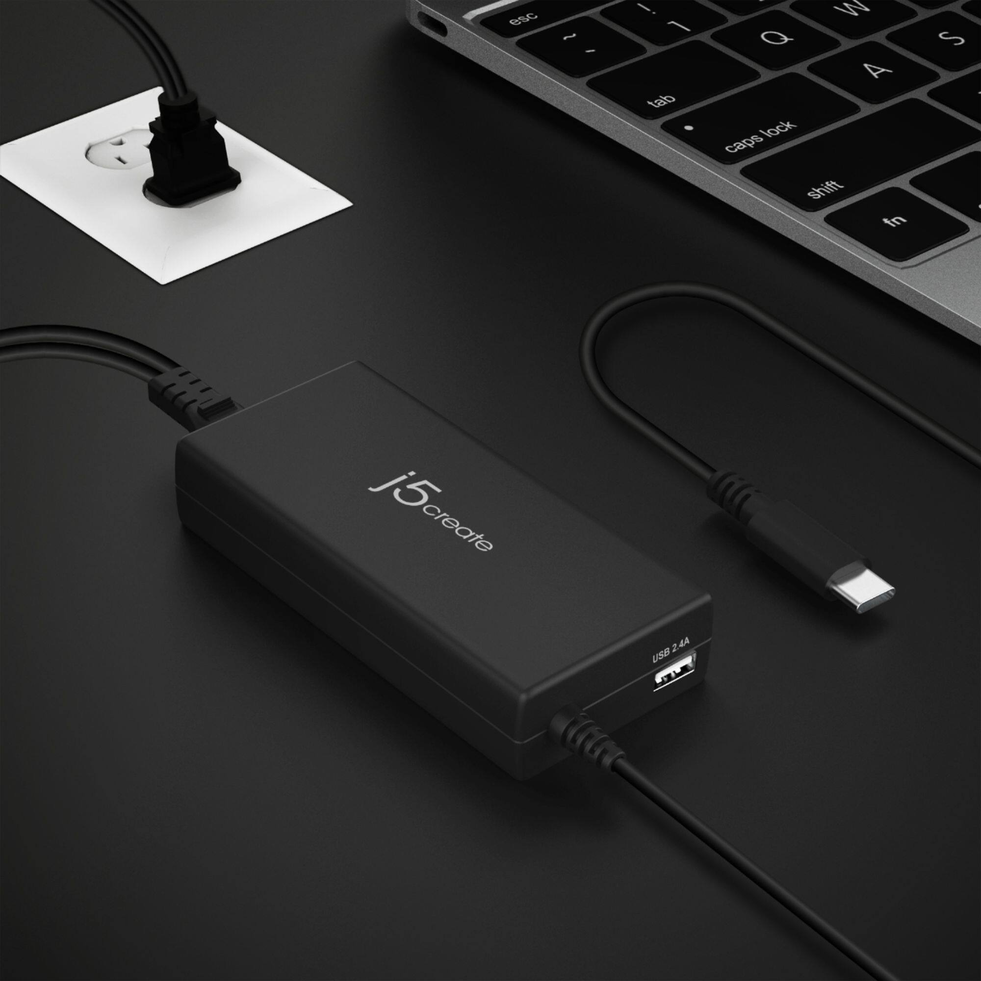 Alt View 16. j5create - 100W PD USB-C™ Super Charger for MacBook, iPad, iPhone, Chromebook, or USB-C Laptops - Black.