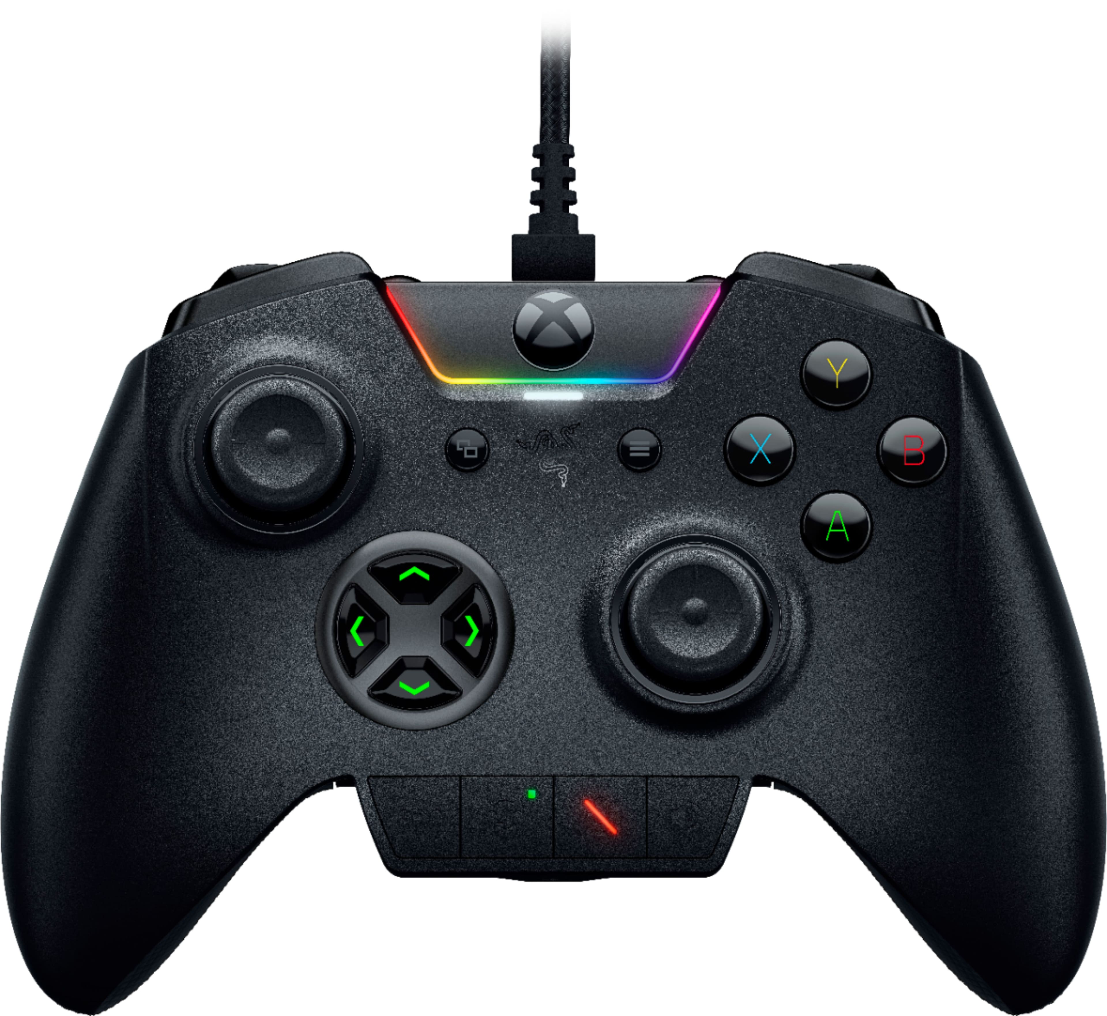 Front. Razer - Wolverine Ultimate Officially Licensed Xbox One Wired Gaming Controller For PC, Xbox One, Xbox Series X & S - Black.